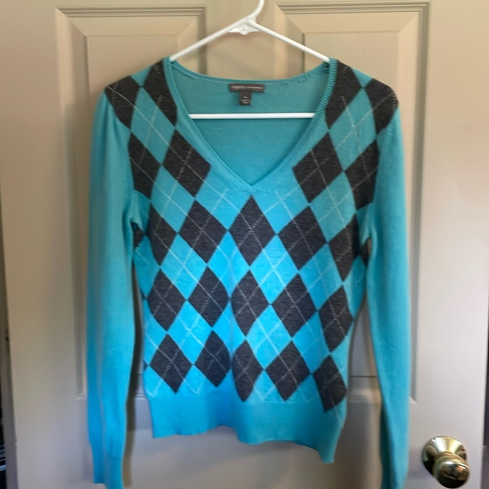 Turquoise angora cashmere sweater